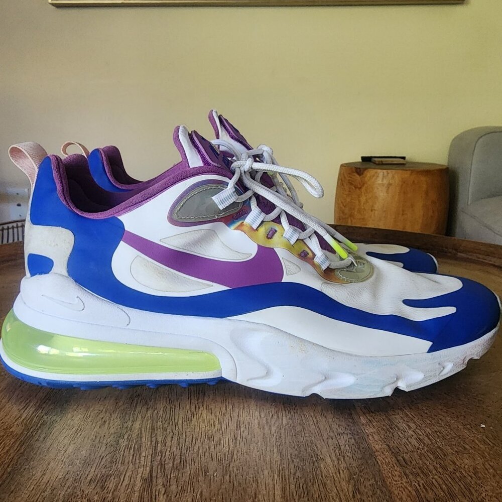 Nike Air Max 270 React Easter White Purple Nebula CW0630-100 Men's Sz 11.5
